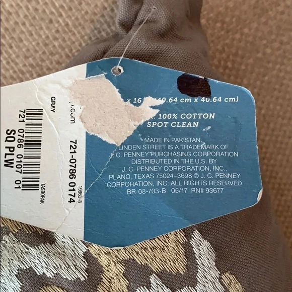 Linden Street Gray Geometric Accent Pillow 16x16 New - Picture 6 of 9